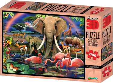 Puzzle Safari 500 dílků 3D - obrázek 1