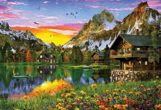 EDUCA Puzzle Alpské jezero 5000 dílků - obrázek 2