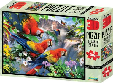 3D Puzzle Papoušci 500 dílků - obrázek 1
