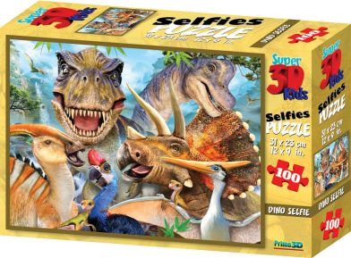 3D Puzzle Dino selfie 100 dílků - obrázek 1