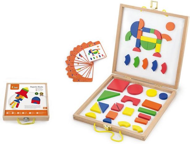 Dřevěný kufřík s magnetickými kostkami pro děti Viga - multicolor - obrázek 1
