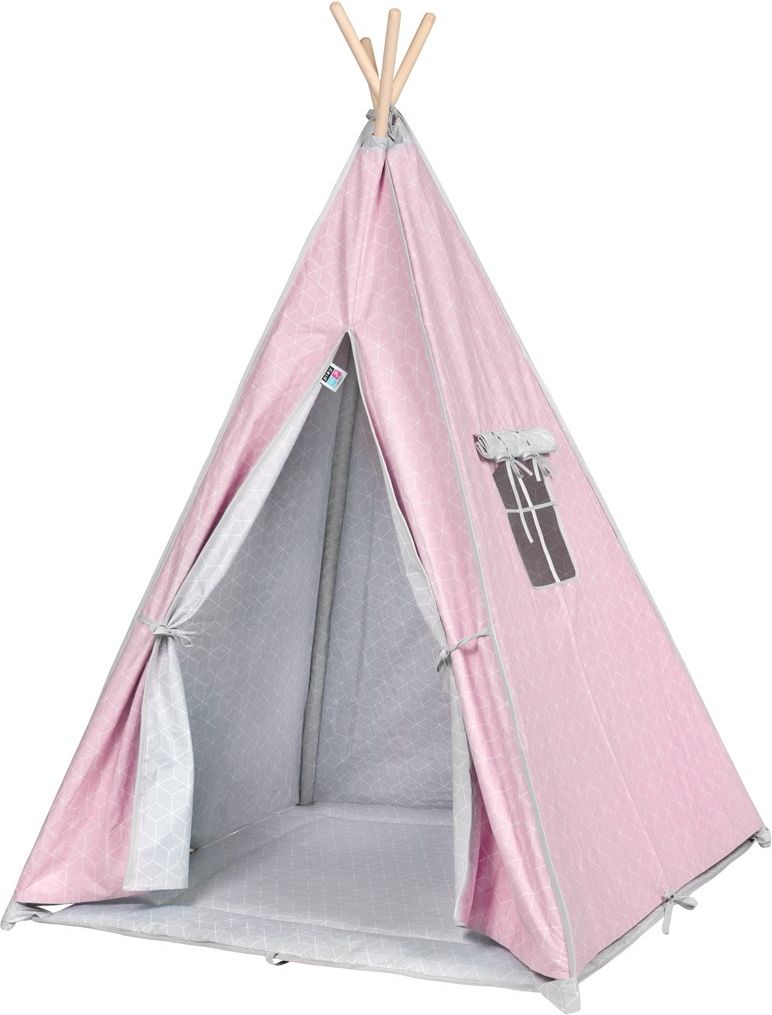 PLAYTO Dětský luxusní stan Teepee PlayTo růžový - obrázek 1