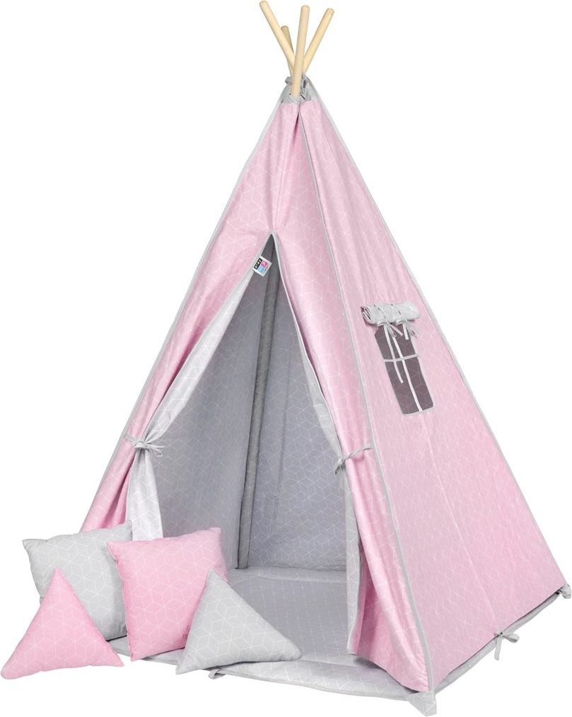PLAYTO Dětský luxusní stan Teepee PlayTo růžový - obrázek 6