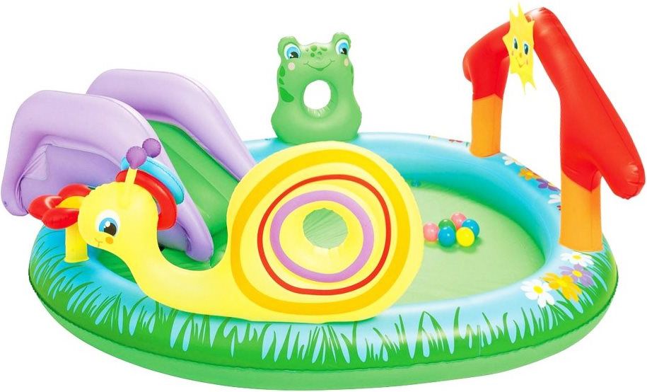 Dětský nafukovací bazén se skluzavkou život na zahradě Bestway - multicolor - obrázek 1