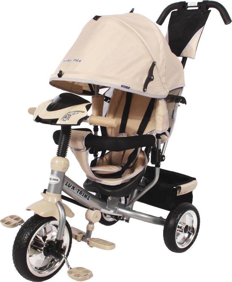 Dětská tříkolka s LED světly Baby Mix Lux Trike - béžová - obrázek 1