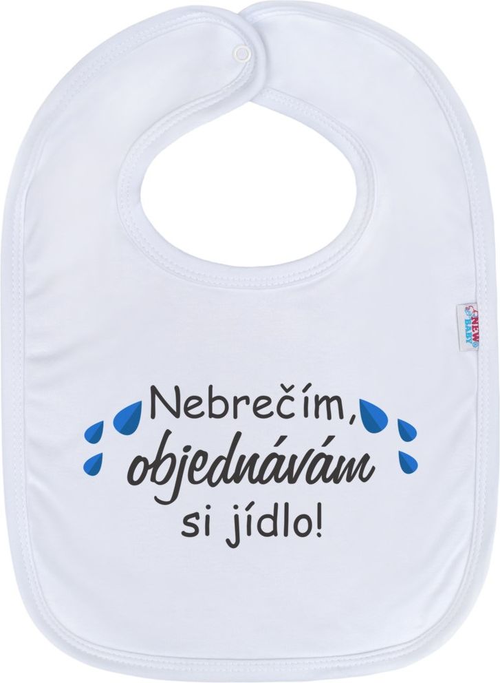 Kojenecký bavlněný bryndák New Baby Nebrečím objednávám si jídlo! - obrázek 1