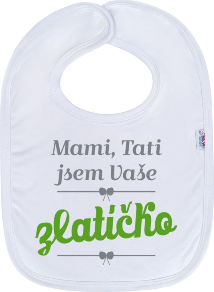 Kojenecký bavlněný bryndák New Baby Mami, Tati jsem Vaše zlatíčko - obrázek 1