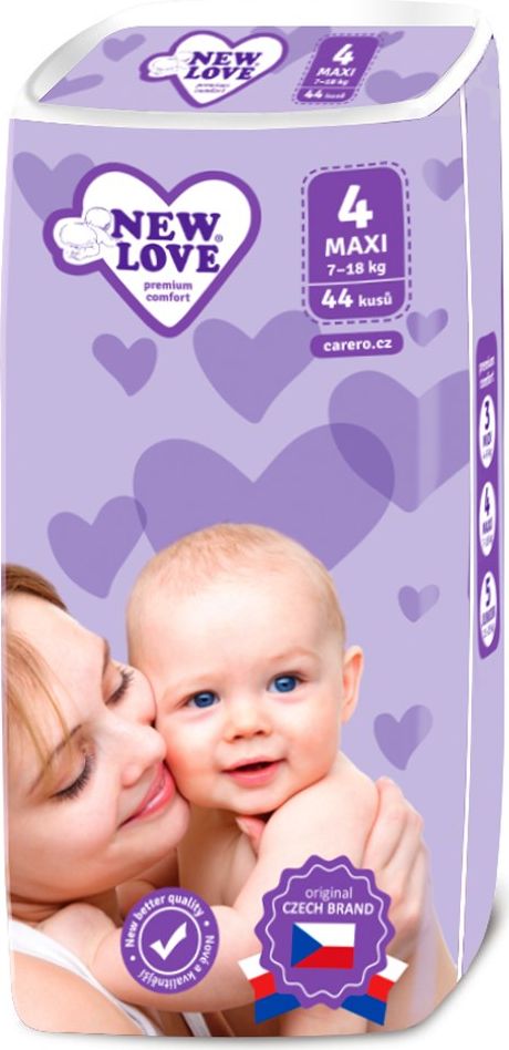 NEW LOVE MEGAPACK Dětské jednorázové pleny New Love Premium comfort 4 MAXI 7-18 kg 5x44 ks - obrázek 3