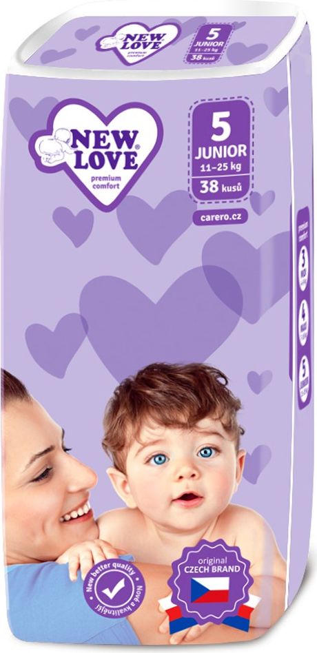 NEW LOVE MEGAPACK Dětské jednorázové pleny New Love Premium comfort 5 JUNIOR 11-25 kg 5x38 ks - obrázek 3