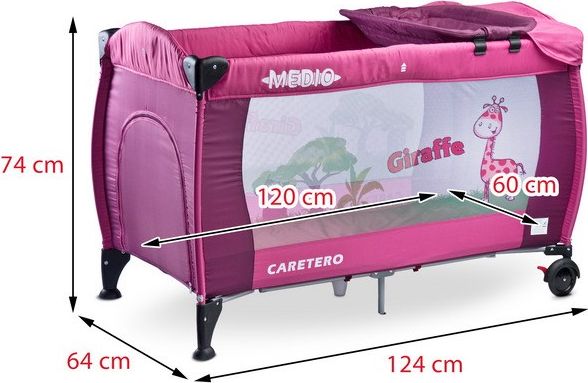 Cestovní postýlka CARETERO Medio Varianta: purple - růžová - obrázek 20