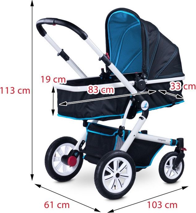 Dětský kočárek 2v1 Caretero Compass Varianta: grey - šedá - obrázek 42