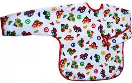 Dětský bryndák s rukávky Akuku modrý s míči - obrázek 2