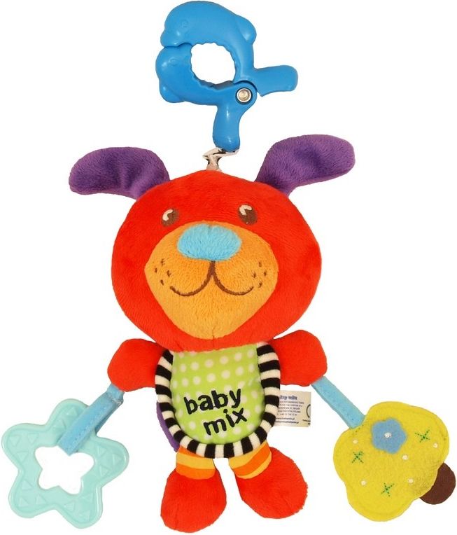 Plyšová hračka s hracím strojkem Baby Mix Varianta: Králíček červený - červená - obrázek 2