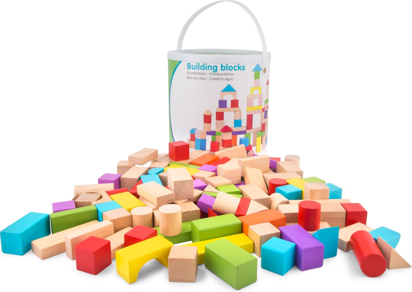 New Classic Toys Barevné dřevěné kostky 100 ks - obrázek 4
