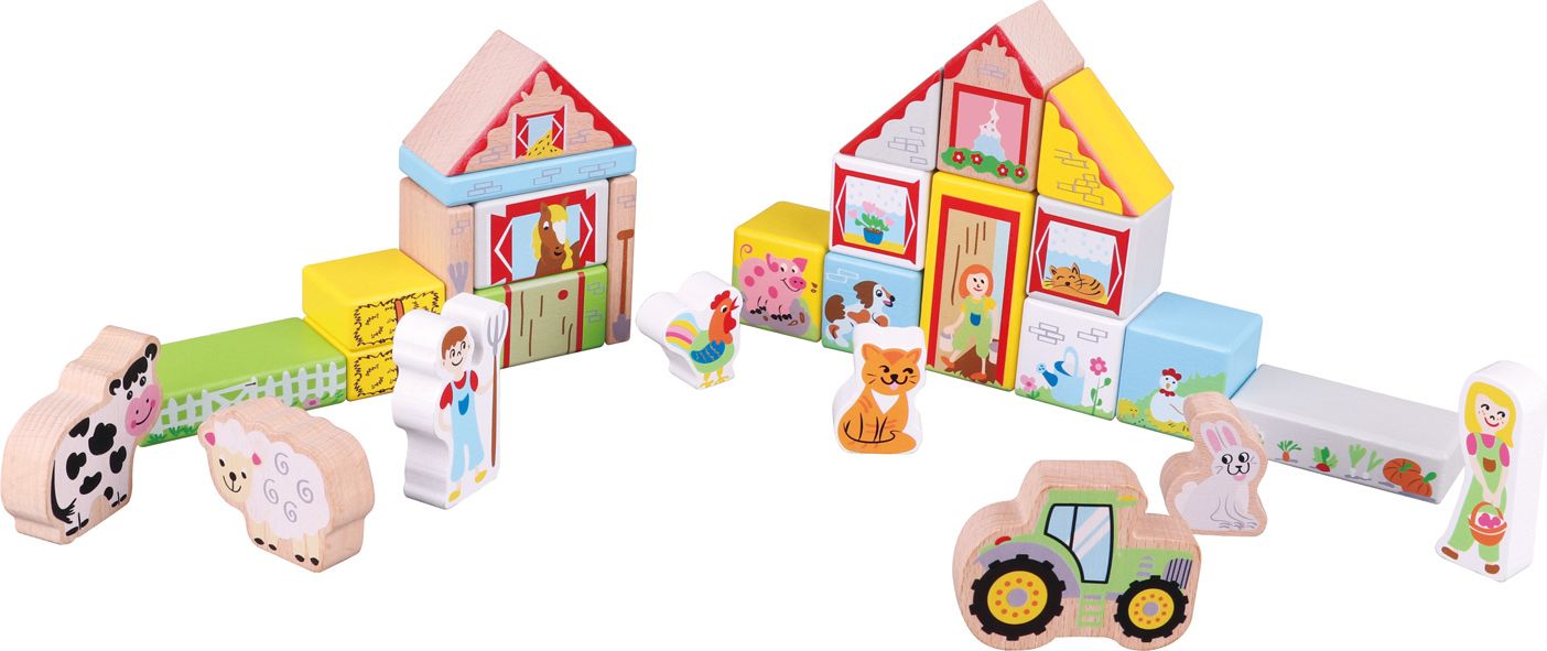 New Classic Toys Dřevěné kostky Farma - obrázek 3