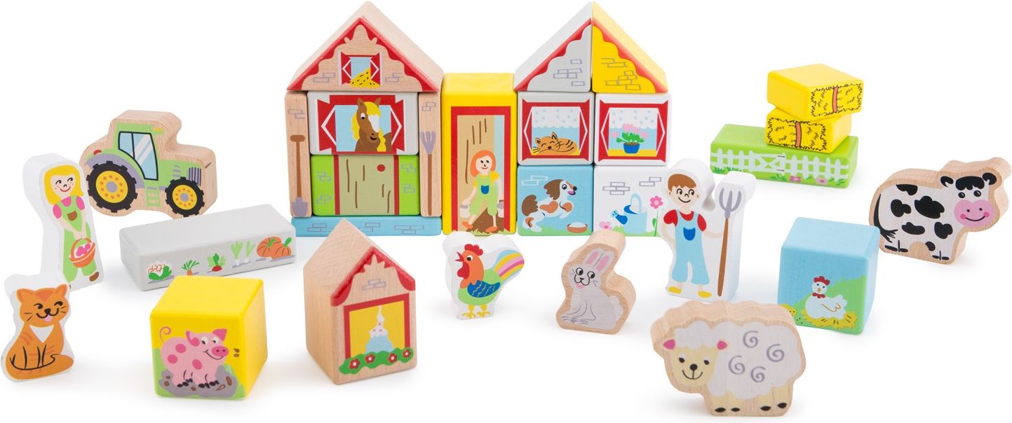New Classic Toys Dřevěné kostky Farma - obrázek 4