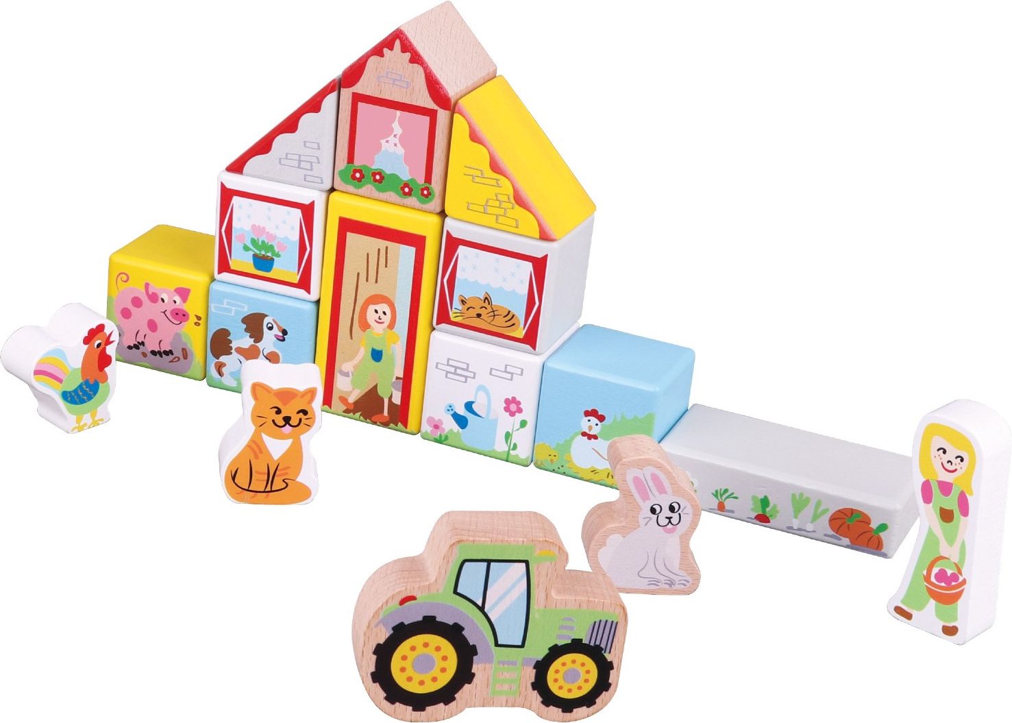 New Classic Toys Dřevěné kostky Farma - obrázek 5