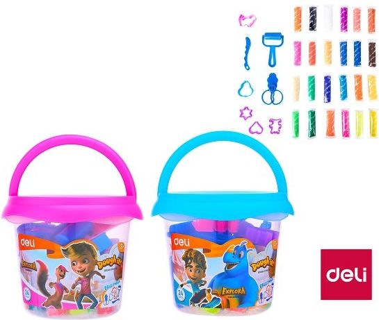 Modelína DELI pěnová 340g 24 barev s vůní ED75386 EXPLORA - obrázek 1