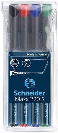 Permanentní popisovač "Maxx 220 S", 4 barvy, 0,4mm, OHP, SCHNEIDER, set 4 ks - obrázek 1