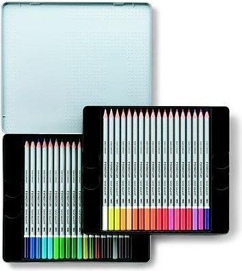 Akvarelové pastelky "Karat", sada, kovová krabička, 36 barev, STAEDTLER, set 36 ks - obrázek 2