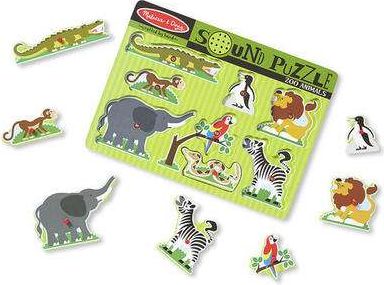 Melissa & Doug - Dřevěné puzzle se zvuky - ZOO - obrázek 2