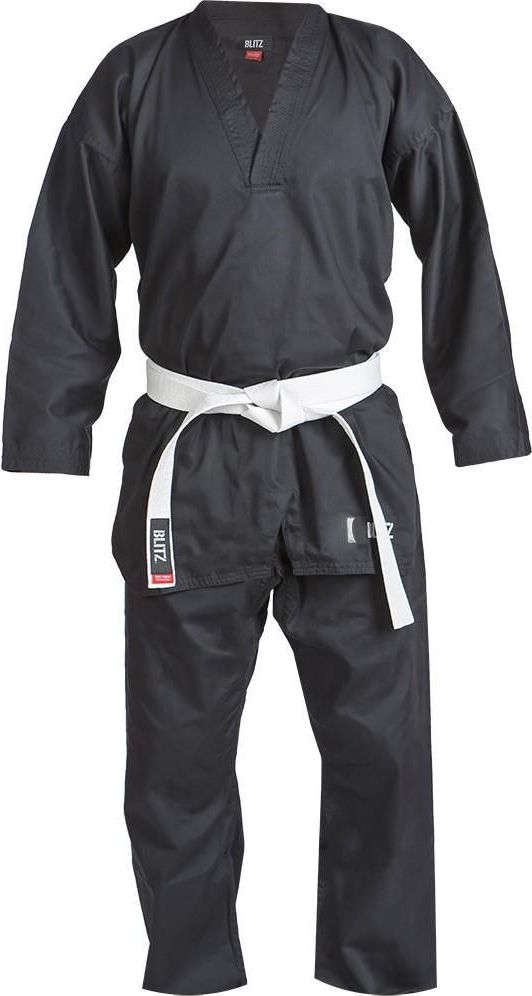 Blitz Dětské Kimono Plain V-Neck - černé - obrázek 1