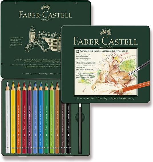 Faber-Castell Akvarelové pastelky Albrecht Dürer Magnus plechová krabička, 12 ks 1691 - obrázek 1
