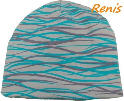 Zimní elastická čepice modré proužky Renis - obrázek 1