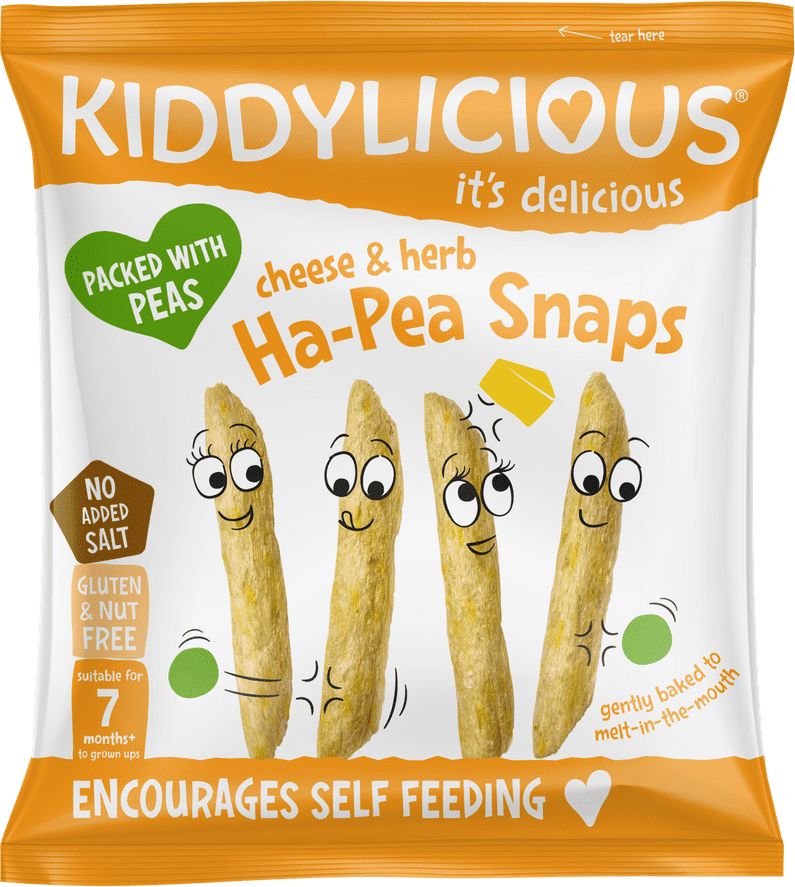 Kiddylicious hráškové lusky se sýrem a bylinkami 8x15g - obrázek 1