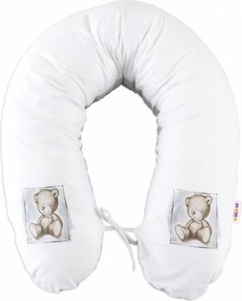 Kojící polštář - relaxační poduška 170 cm Teddy - šedý,bílý - obrázek 1