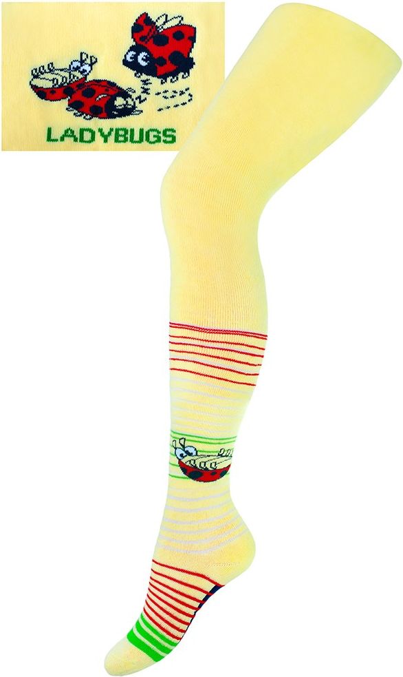Froté punčocháčky New Baby žluté s beruškou - 92 (18-24m) - obrázek 1