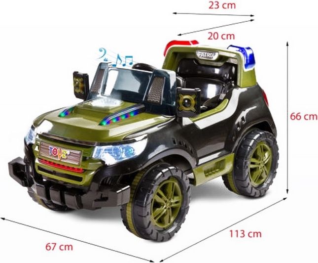 Elektrické autíčko Toyz Patrol - 2 motory red Červená - obrázek 8