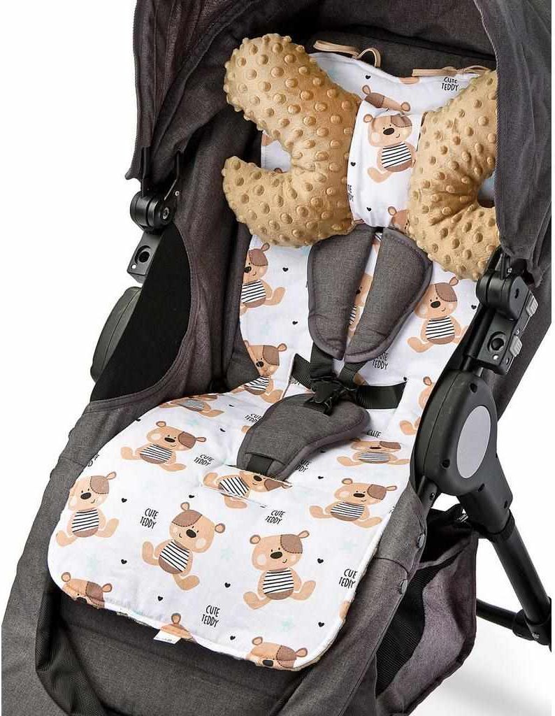 Podložka do kočárku Basic Sensillo z Minky polštářkem Varianta: béžová - obrázek 3