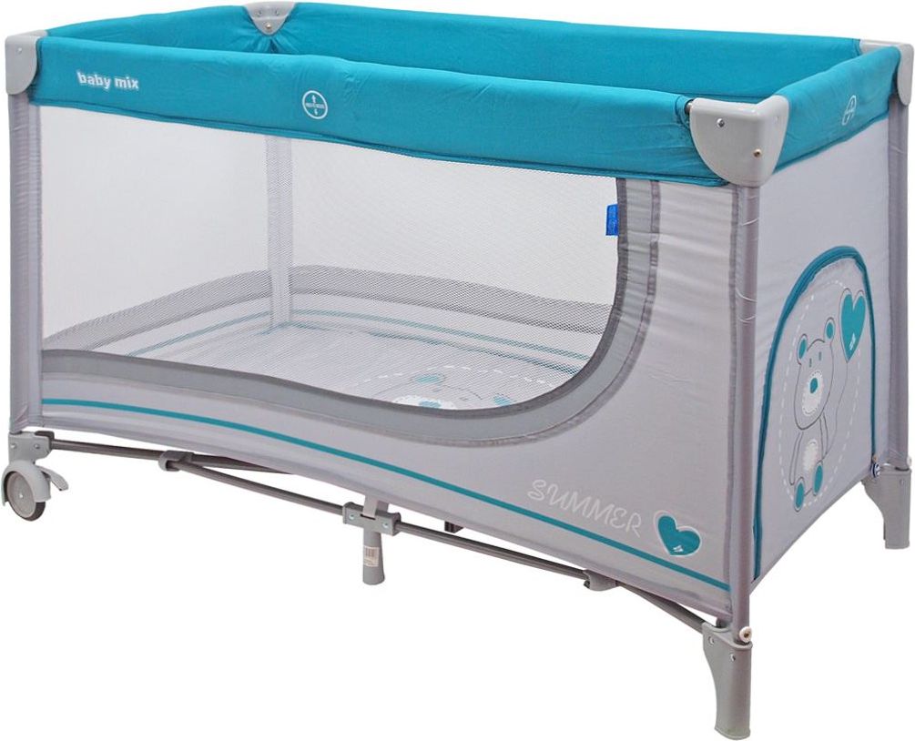 Dětská cestovní postýlka Baby Mix Varianta: Medvídek blue - tyrkysová - obrázek 8