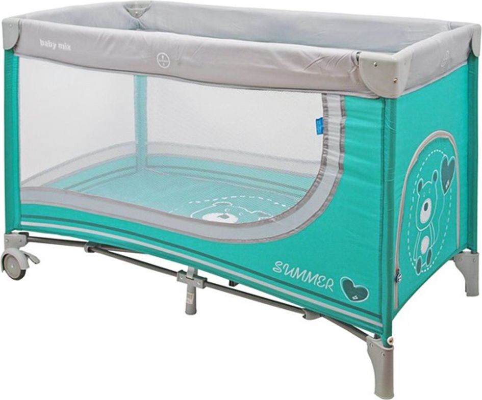 Dětská cestovní postýlka Baby Mix Varianta: Medvídek blue - tyrkysová - obrázek 9