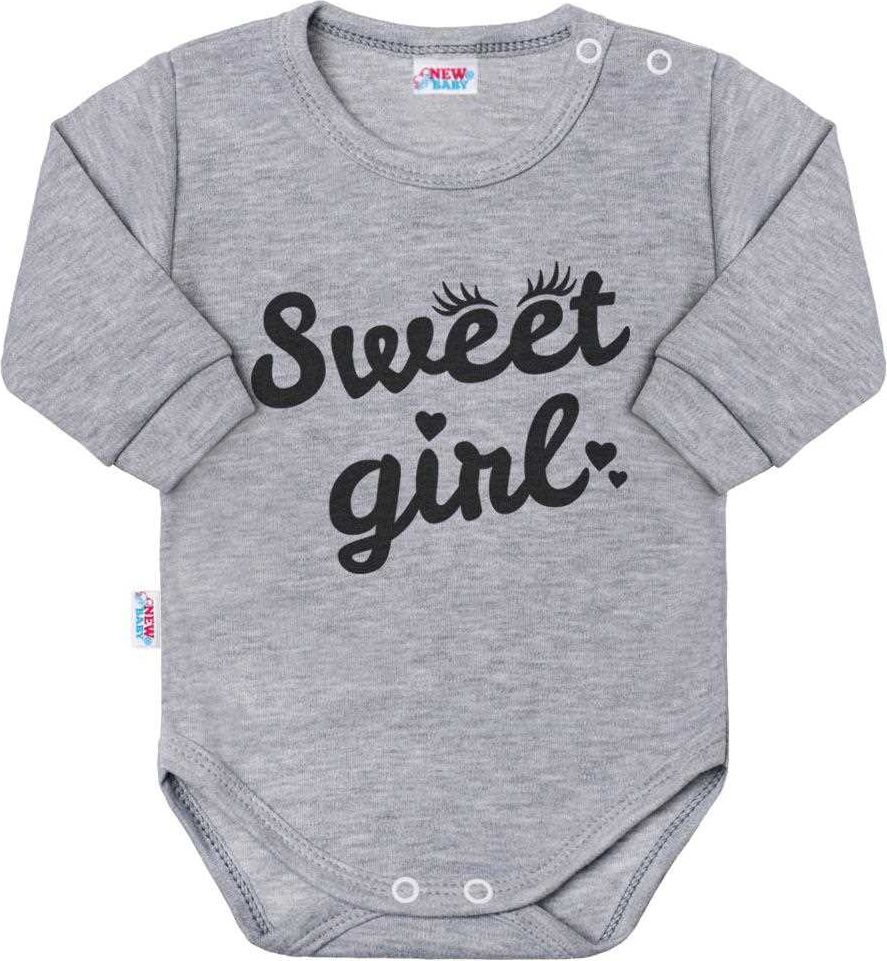 NEW BABY | Nezařazeno | Kojenecké body s dlouhým rukávem New Baby Sweet girl šedé | Šedá | 86 (12-18m) - obrázek 10