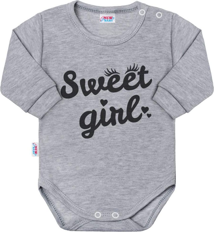 NEW BABY | Nezařazeno | Kojenecké body s dlouhým rukávem New Baby Sweet girl šedé | Šedá | 86 (12-18m) - obrázek 14