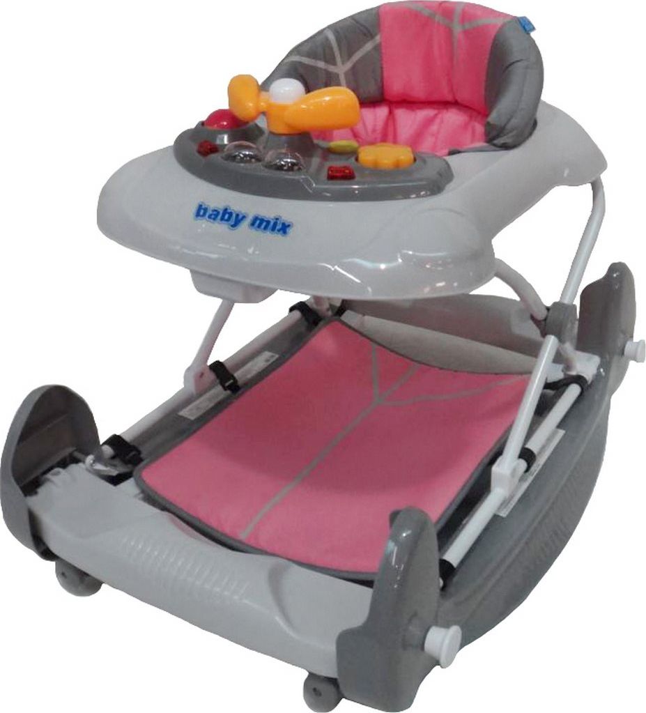 BABY MIX Dětské chodítko s houpačkou a silikonovými kolečky Baby Mix mint - obrázek 1