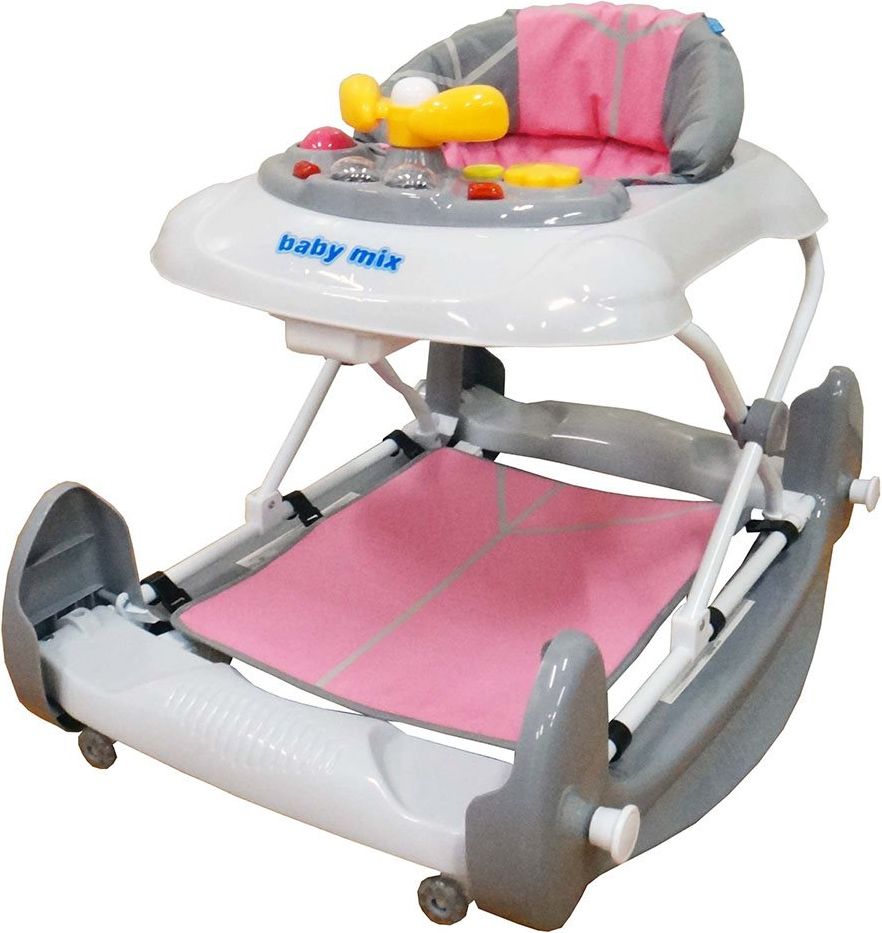 BABY MIX Dětské chodítko s houpačkou a silikonovými kolečky Baby Mix mint - obrázek 4