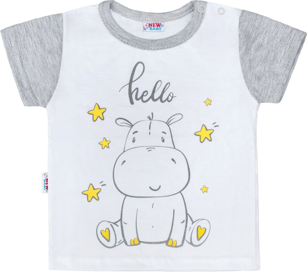 Dětské letní pyžamko New Baby Hello s hrošíkem bílo-šedé&nbsp;-&nbsp;74 (6-9m) - obrázek 24