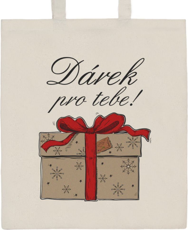 Bavlněná nákupní taška přírodní s potiskem New Baby Merry Christmas - obrázek 15