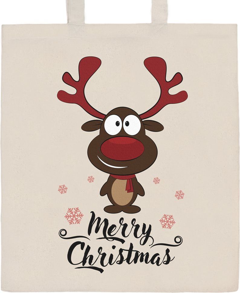 Bavlněná nákupní taška přírodní s potiskem New Baby Merry Christmas - obrázek 19