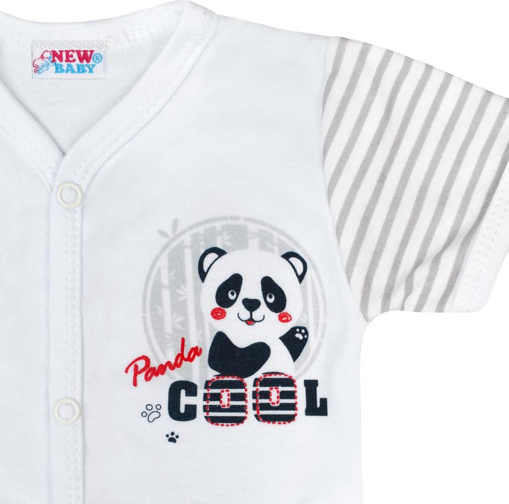 Kojenecké celorozepínací body s krátkým rukávem New Baby Panda&nbsp;-&nbsp;56 (0-3m) - obrázek 2