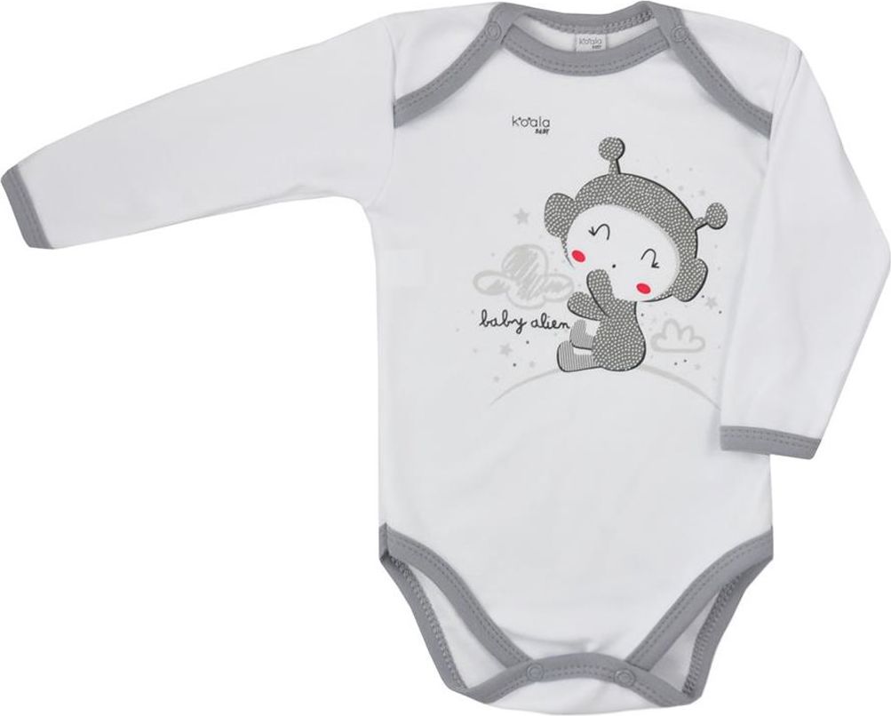 Kojenecké body s dlouhým rukávem Koala Clouds bílé obláčky&nbsp;-&nbsp;80 (9-12m) - obrázek 1