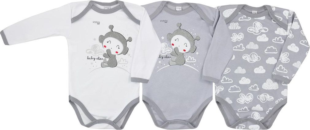 Kojenecké body s dlouhým rukávem Koala Clouds bílé obláčky&nbsp;-&nbsp;80 (9-12m) - obrázek 4