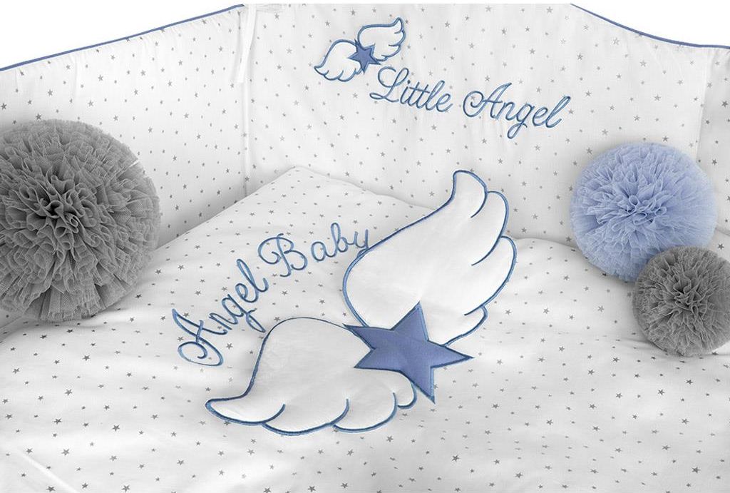 5-dílné ložní povlečení Belisima Angel Baby 90/120 modré - obrázek 9