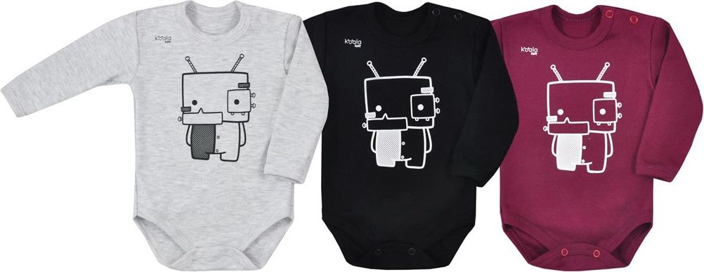 Kojenecké body s dlouhým rukávem Koala Robot bordó&nbsp;-&nbsp;80 (9-12m) - obrázek 6