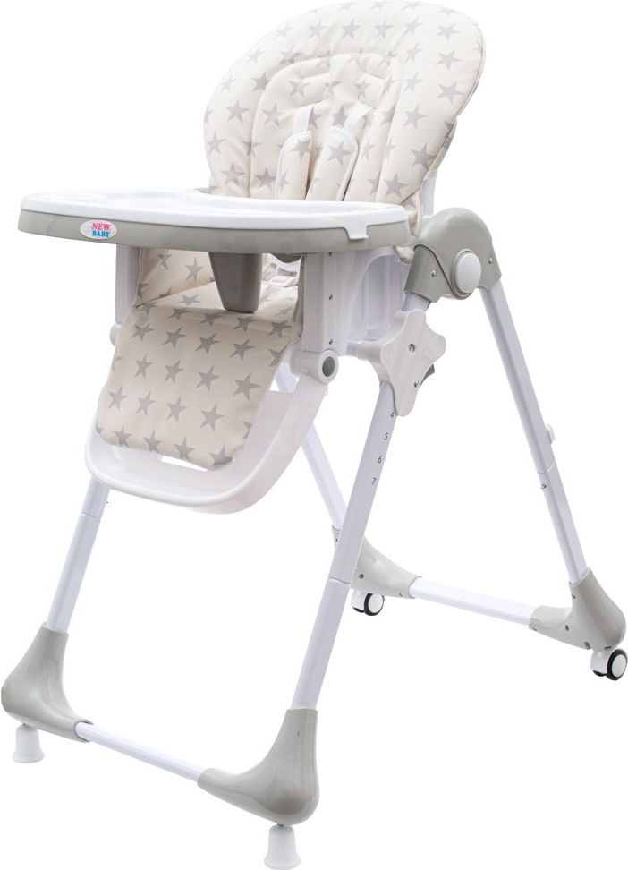 Jídelní židlička NEW BABY Gray Star - ekokůže - obrázek 1