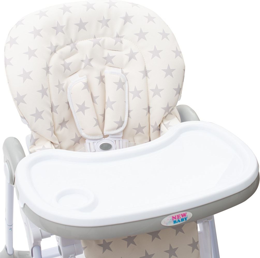 Jídelní židlička NEW BABY Gray Star - ekokůže - obrázek 2