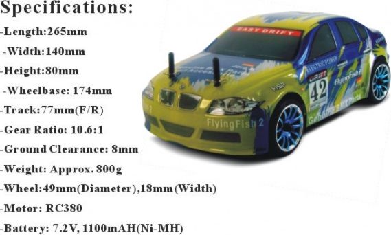 BMW DRIFT - Flying fish 2, HSP, 1/16, RTR - obrázek 2